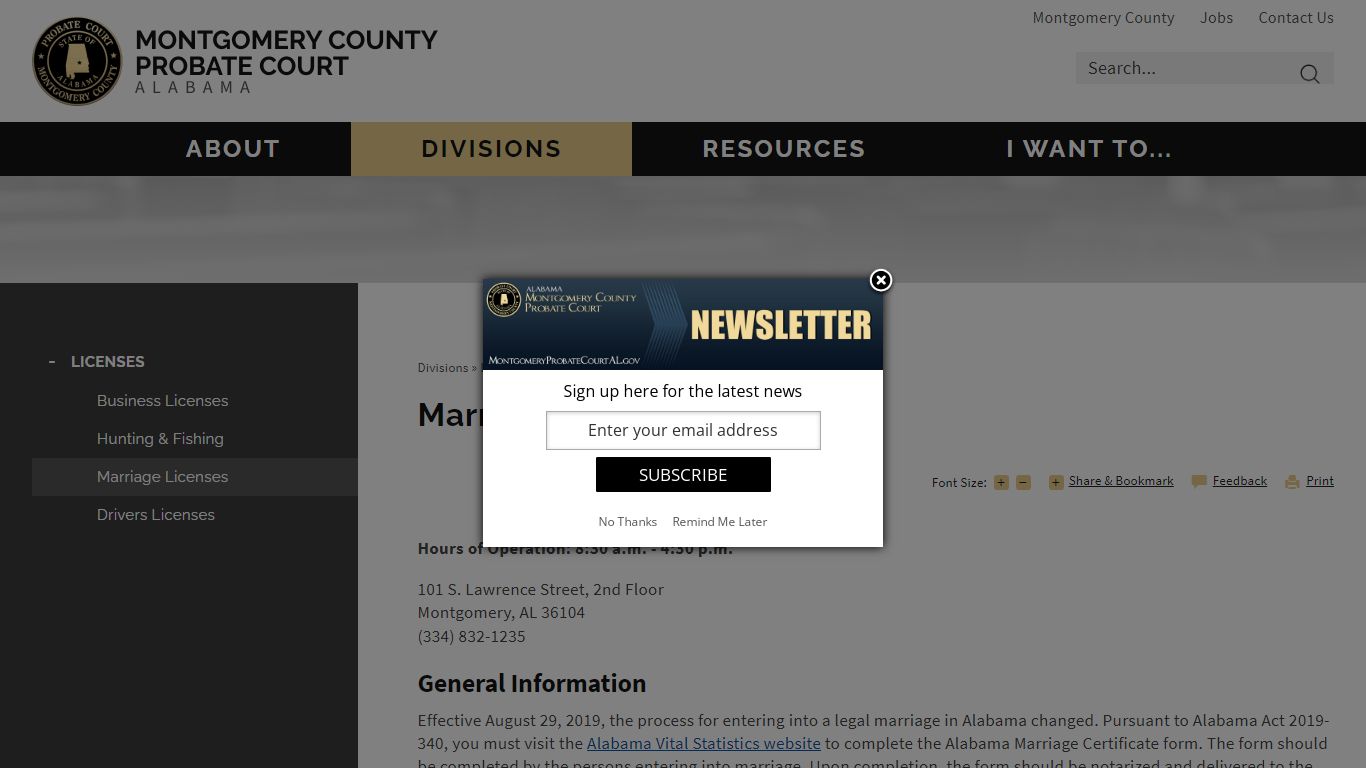 Marriage Licenses | Montgomery County Probate Court